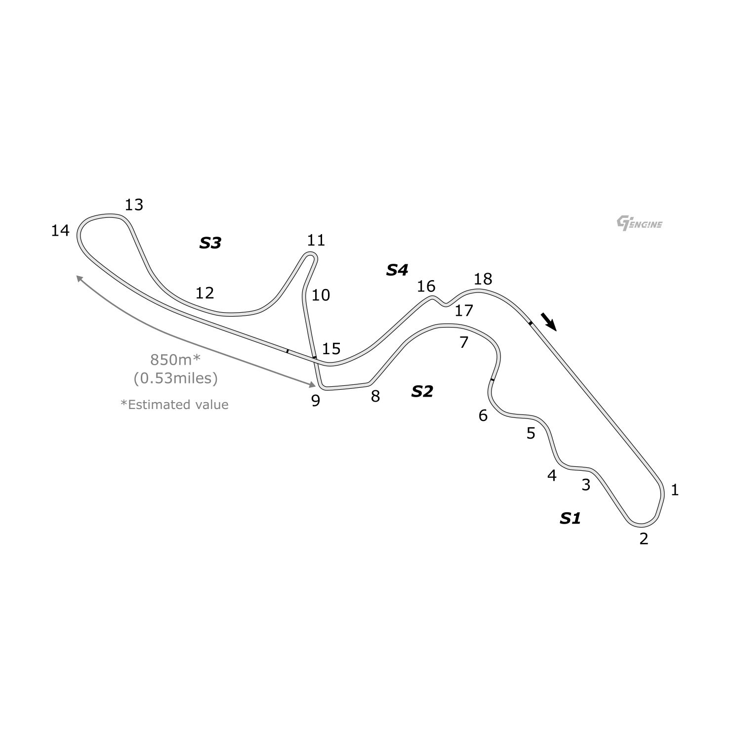 Track Map - GT=Engine